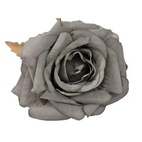 Selyemvirág fej rózsa 8cm - kékes szürke