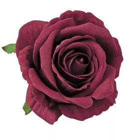 Bársony rózsafej sötét bordó 8cm 