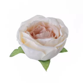 Angol rózsa selyemvirág fej 5,5cm - barnás fehér