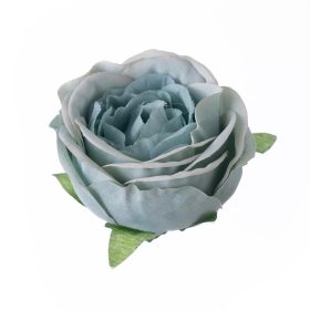 Angol rózsa selyemvirág fej 5,5cm - kék
