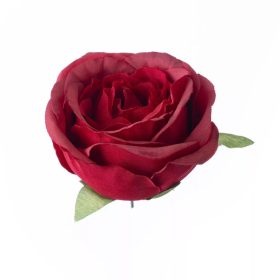 Angol rózsa selyemvirág fej 5,5cm - bordó