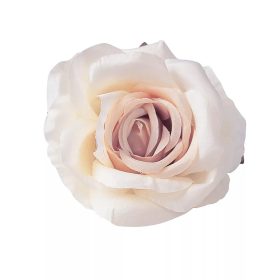 Selyemvirág rózsa fej ekrü 10cm