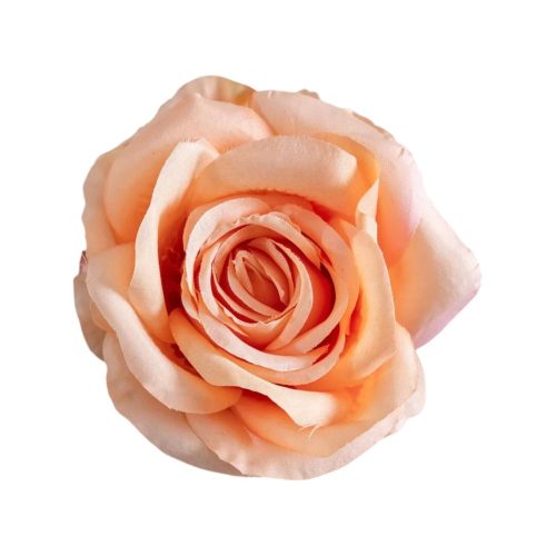 Selyemvirág rózsa fej pasztell narancssárga 10cm