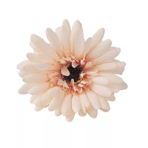 Gerbera selyemvirág fej, 9cm - Púder rózsaszín