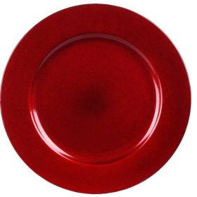 Metál tányér műanyag piros  színű 33cm