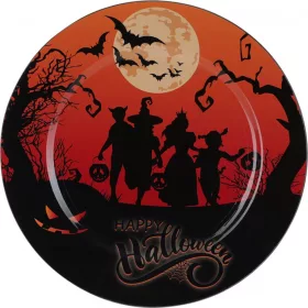 Halloween tányér 33 cm narancssárga alapon