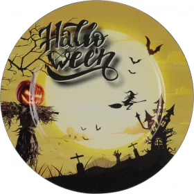 Halloween tányér 33 cm  sárgás alapon