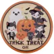Halloween műanyag tányér 33 cm – tökös boszorkányos minta