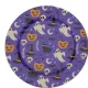 Halloween műanyag tányér 33 cm – sötétlila mintás