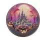 Halloween műanyag tányér 33 cm – kastélyos naplemente minta
