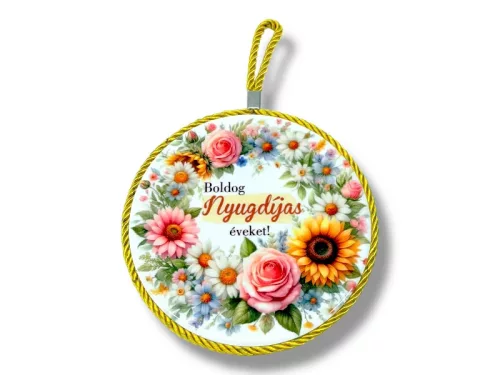 Kerek edényalátét 17cm - Boldog nyugdíjas éveket