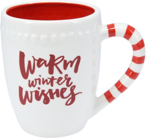 Karácsonyi bögre 11 cm– Warm Winter Wishes felirattal