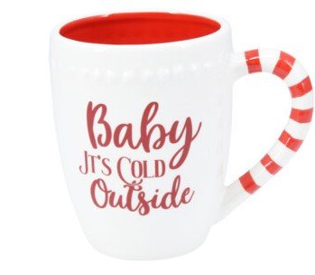 Karácsonyi bögre  11 cm – Baby It’s Cold Outside felirattal