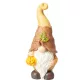 Őszi manó figura barna kalapban, fehér szakállal és tökkel 12x30cm