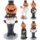 Tök fejű figura fekete köpenyben halloweenre 6x7x17cm 3
