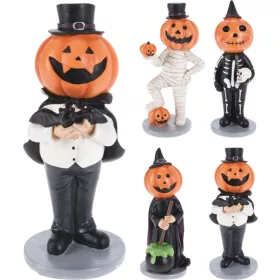 Tök fejű figura cilinderben halloweeni 6x7x17cm 4