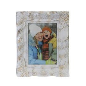 Képkeret műa.13x18cm koptatott fehér/arany