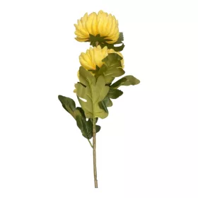 Élethű mű krizantém ág sárga virágokkal 85 cm