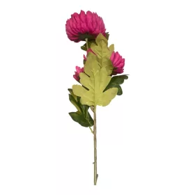 Élethű mű krizantém ág sötét lila virágokkal 85 cm