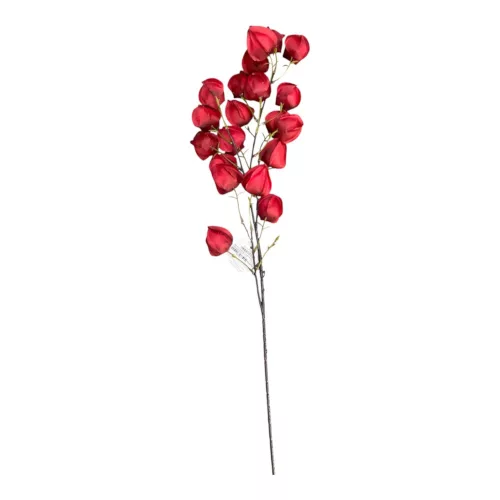 Élethű mű leveles ág – bordó, 99 cm
