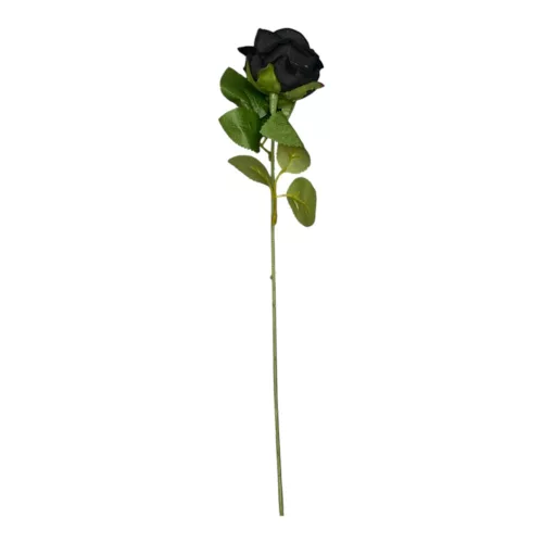 Élethű mű rózsa szál – fekete 51 cm