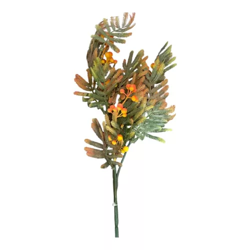 Élethű mű berkenye ág narancssárga ág, narancs bogyókkal 64 cm
