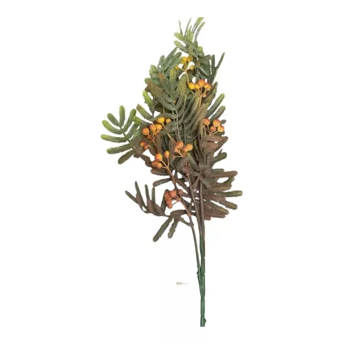 Élethű mű berkenye, barnás-zöldes ág, barnás bogyókkal 64 cm