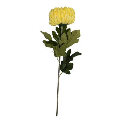 Selyem szálas krizantém sárga 70cm