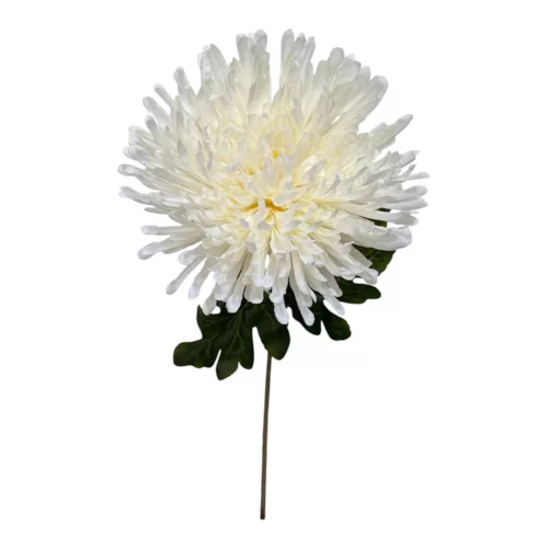 Élethű mű krizantém szál – krém, 74 cm