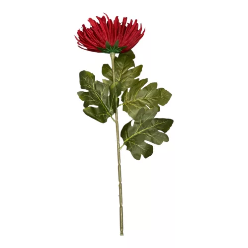 Élethű mű krizantém szál – bordó, 74 cm