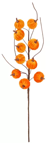 Selyem szálas dekor tök ág 70cm narancssárga