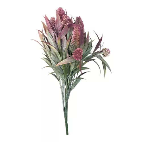 Élethű mű díszfű bokor lila kalászokkal 35 cm