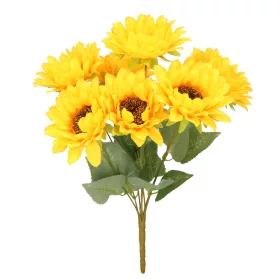 Selyem napraforgó csokor 41cm 7 virágos