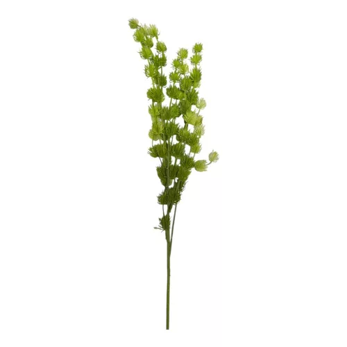 Selyem bogáncs ág  fehéres zöld 83cm