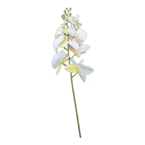 Élethű mű orchidea szál – fehér 86cm