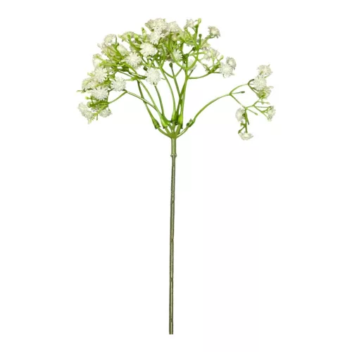 Élethű mű rezgővirág ág – fehér, 26 cm