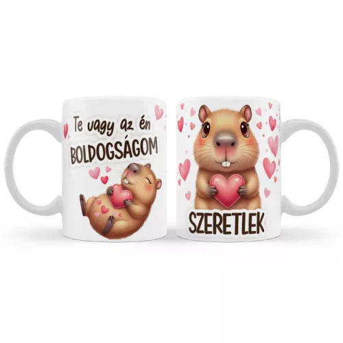 Bögre 3dl - Szeretlek Te vagy az én Boldogságom – Kapibarás 