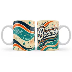   Boomer Bögre 3dl-Retró Kazettás Mintával–Születésnapi Ajándék
