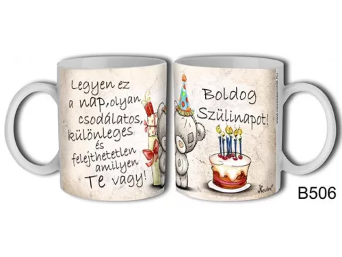 Bögre boldog szülinapot macis születésnapi ajándék