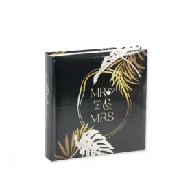   Mr & Mrs esküvői fotóalbum 200 db 10x15 cm-es képhez elegáns fekete-arany kivitelben