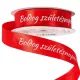 Boldog születésnapot-feliratos szatén szalag 20mmx20m-piros