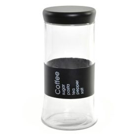 Tároló üveg fém 11,5x11,5x23cm  1380ml fekete