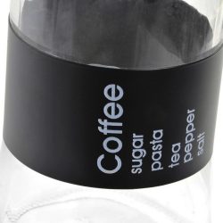 Tároló üveg fém 11,5x11,5x23cm  1380ml fekete