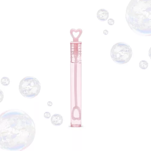 Esküvői buborékfújó szíves rózsaszín zselés állagú 10,5cm
