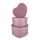 Papírdoboz szív alakú szett mályva 3db15x13.5x7.2cm,13x12x6cm,11.2x10x5cm