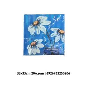   Papír szalvéta 2 részes 20db-os 33x33cm  kék alapon margaréta