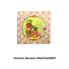 Papír szalvéta 2 részes 20db-os 33x33cm  macaronok