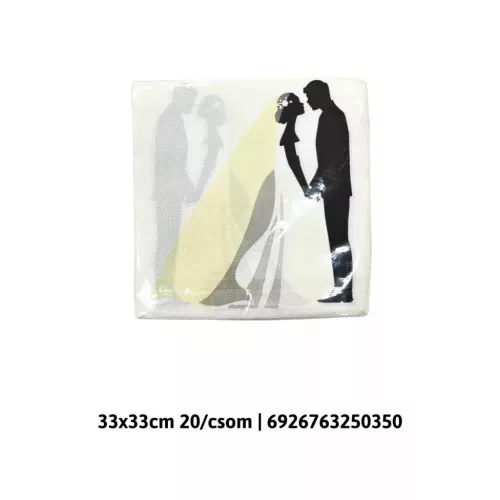 Papír szalvéta 2 részes 20db-os 33x33cm  esküvői