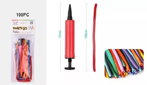 Lufi pumpával 12 db/csomag 35 cm vegyes színek 