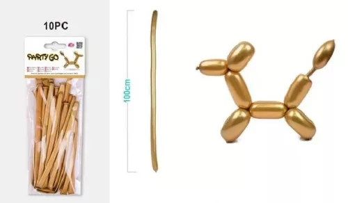 Lufi hosszú arany színű 10 db/csomag 100 cm 